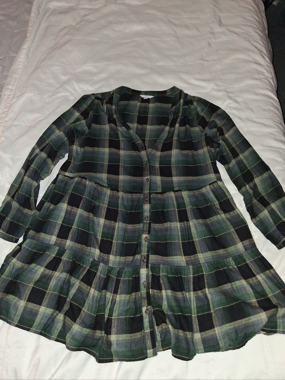 Time And Tru Button Front Dress - Range Green - XXL (20)